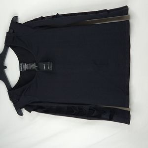 BEBE Black Cutout Sleeve Top Size: M/L